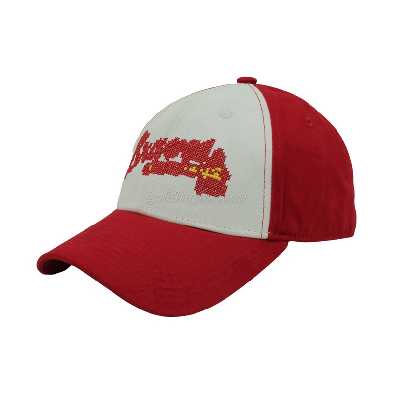 Premium Quality Brushed Cotton Fabric Structured Baseball Cap And Hat with Cross Stitch Embroidery