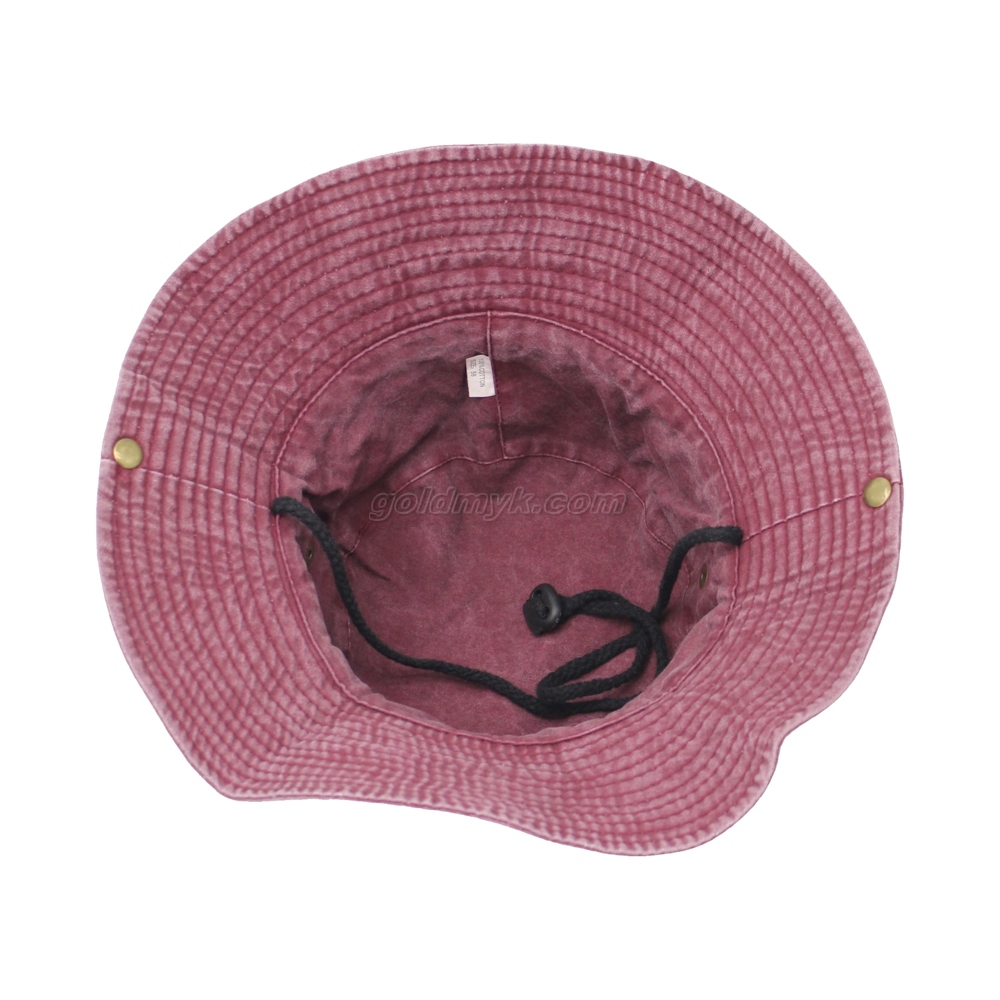 Hot Sale Pigment Washed Cotton Bucket Hat with Custom Decoration