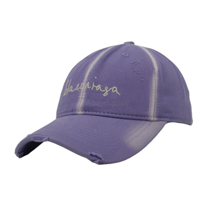 New Purple Color Distressed Wash Cotton Baseball Cap And Hat with Custom Embroidery Logo