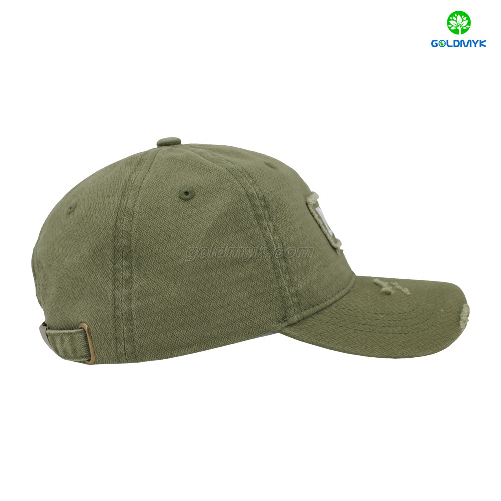 Custom 100% Cotton, Distressed Washed for Men Women, Embroidered Patch , 6-Panel Baseball Cap