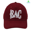 Red 5-Panel Embroidery Style Dad Hat Custom Fabric Cap Curved Brim Baseball Cap