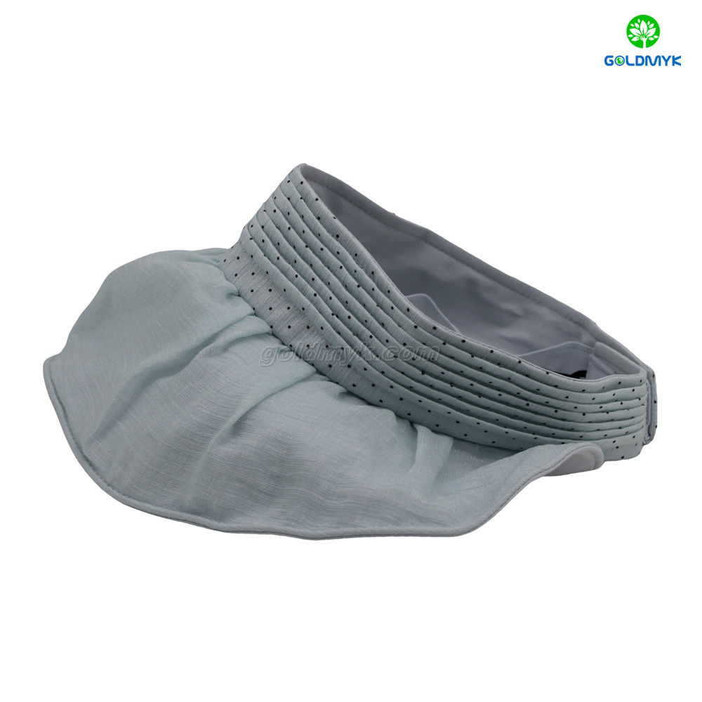Summer Essentials Popular Street Style Dots Adjustable Size Sun Visor Cap With Velcro Back Closure