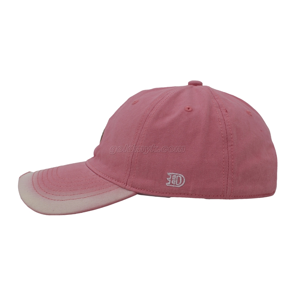 100% Washed Cotton Baseball Cap Rope of Women And Men Custom Embroidery Silk Printed 6 Panel Cap Metal Buckle Closure