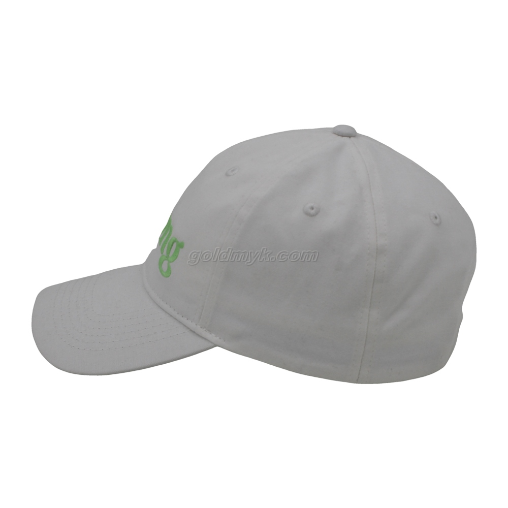 100% Cotton Baseball Cap Rope of Women And Men Custom Embroidery Silk Printed 6 Panel Cap Metal Buckle Closure