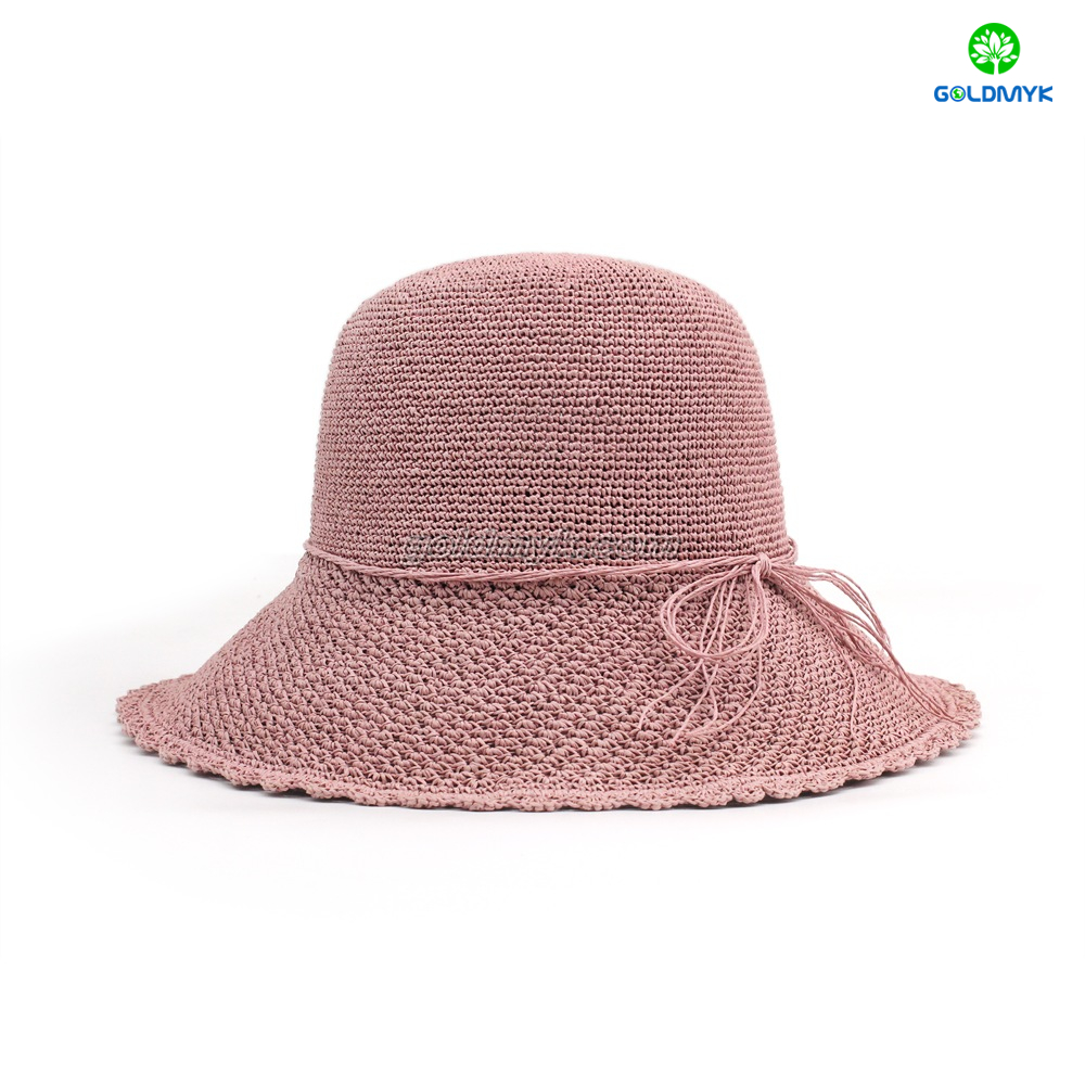 Hot Selling Fedora Straw Hats for Adults Summer Beach Sun Hat