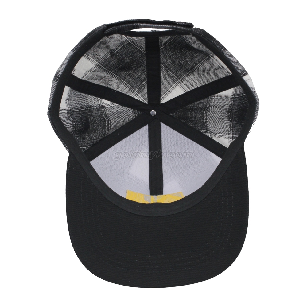 Good Quality Custom Embroidery 6 Panels Flat Visor Hook And Loop Polyester Snapback Hat