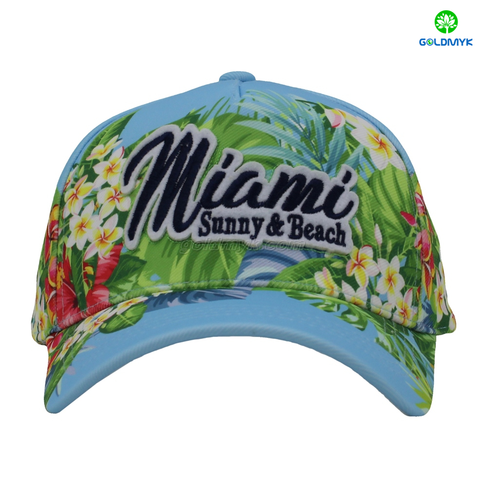 Fashion Design Flower and Fruit Sublimation Unisex Baseball Cap