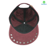 Red Flat Embroidery Style rivet Custom Fabric Cap Curved Brim 6-Panel Washed Cap