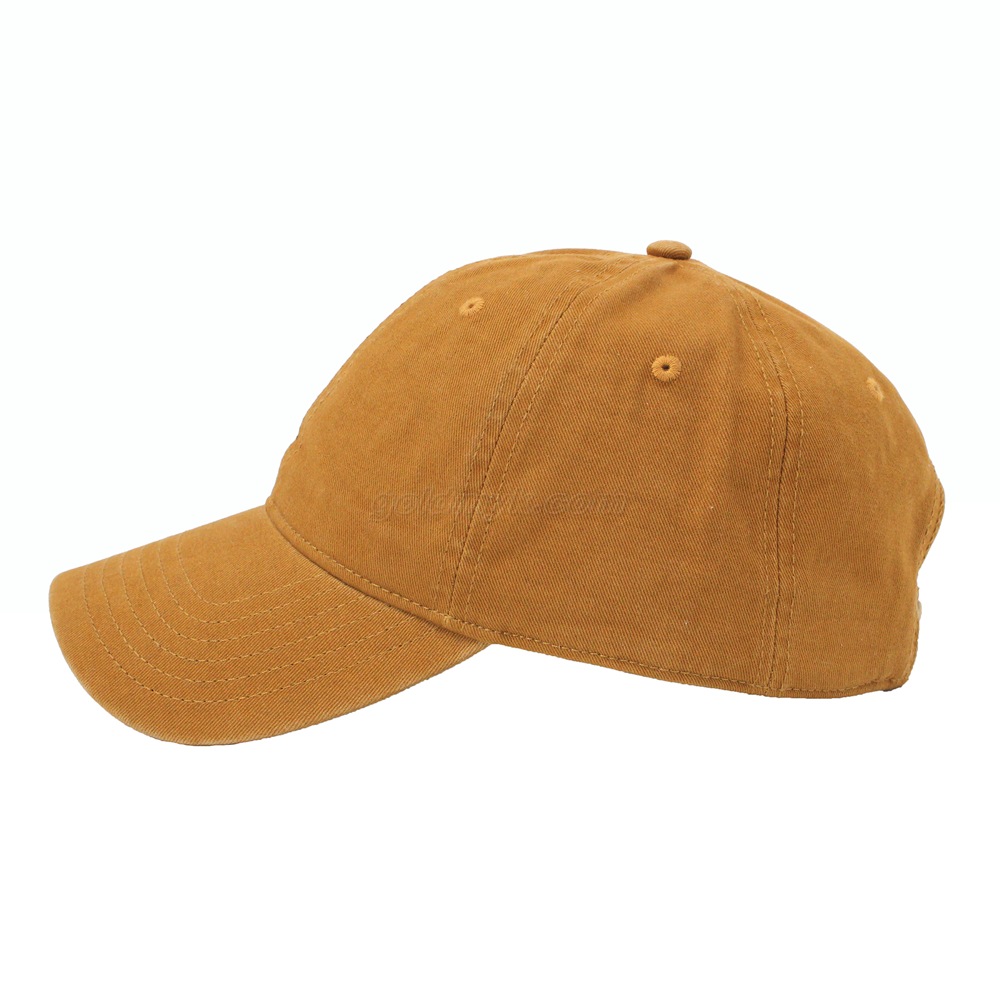 Hot Sale Plain Color 6 Panels Unstructured Pigment Washed 100% Cotton Baseball Cap And Hat with Custom Logo Design