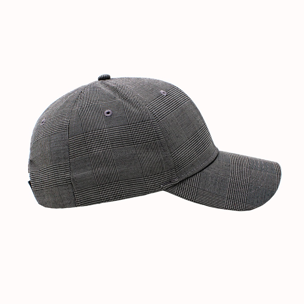 Promotional Hot Sale 100% Polyester Checked 6 Panels Structured Baseball Cap And Hat with Customized Logo Design