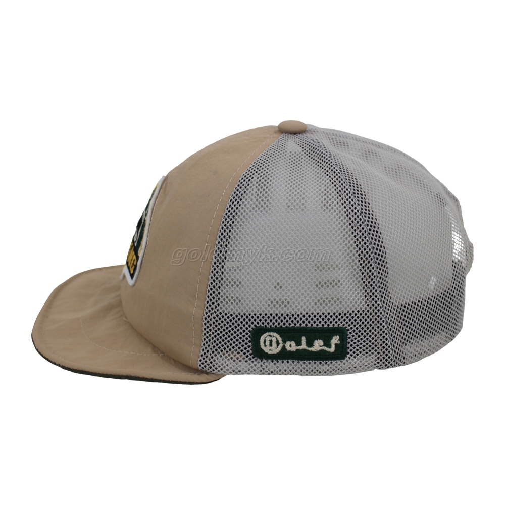 Custom Flat Bill Light Weight Fabric Mesh Cap And Hat with Custom Felt Embroidery