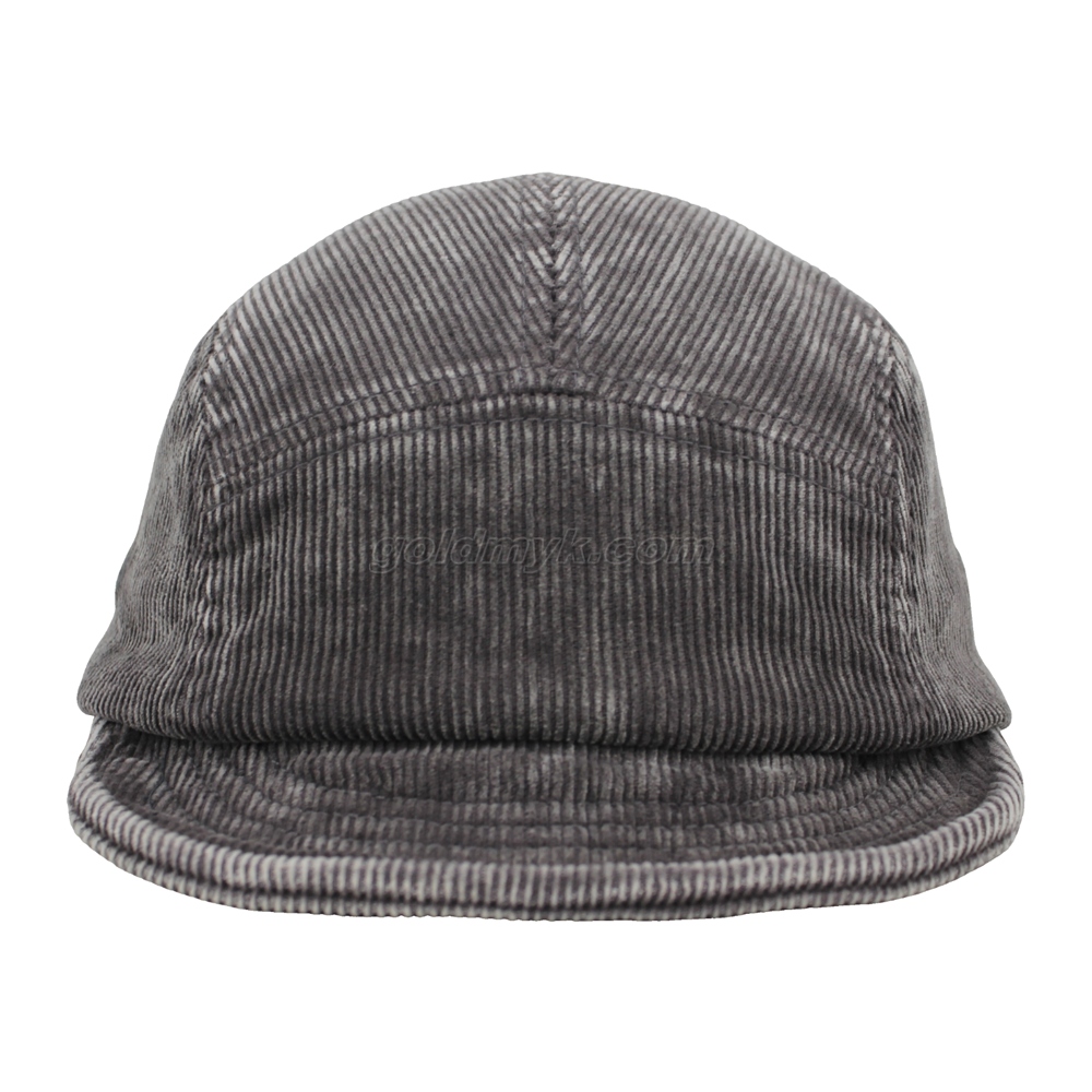 Custom Wholesale Washed Cotton Corduroy Fabric Flat Bill Five Panels Cap And Hat with Good Price