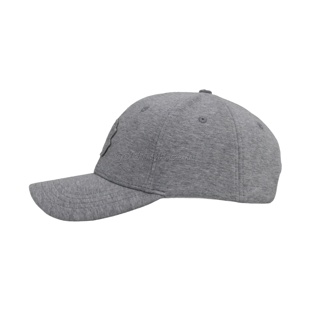 Custom Heather Grey Color Fabric Melange Color Structured Baseball Cap And Hat with Embroidery Patch