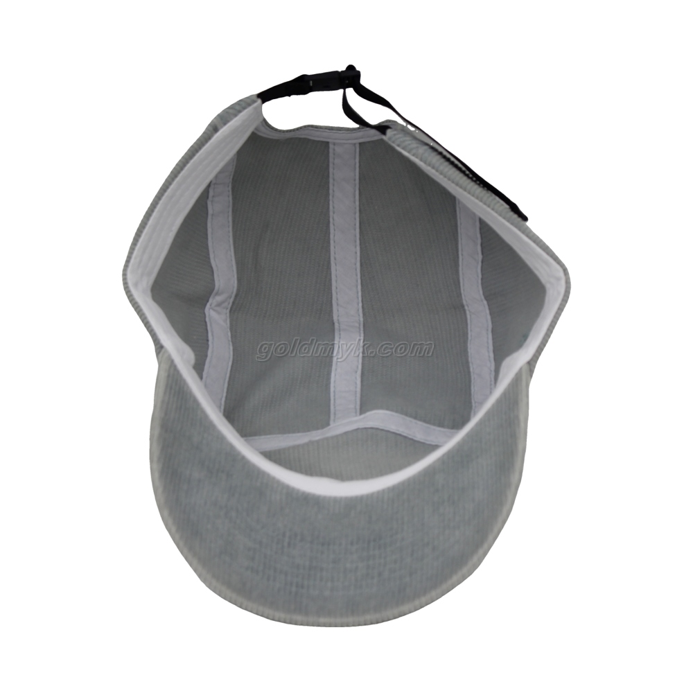 Promotional Custom Corduroy Fabric Five Panels Sports Cap And Hat with Semi Curved Peak