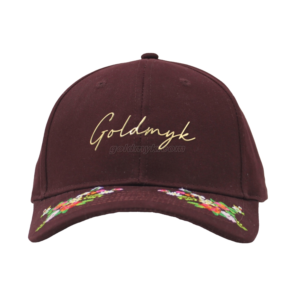100% Cotton Baseball Cap Rope of Women And Men Custom Embroidery Silk Printed 6 Panel Cap Metal Buckle Closure