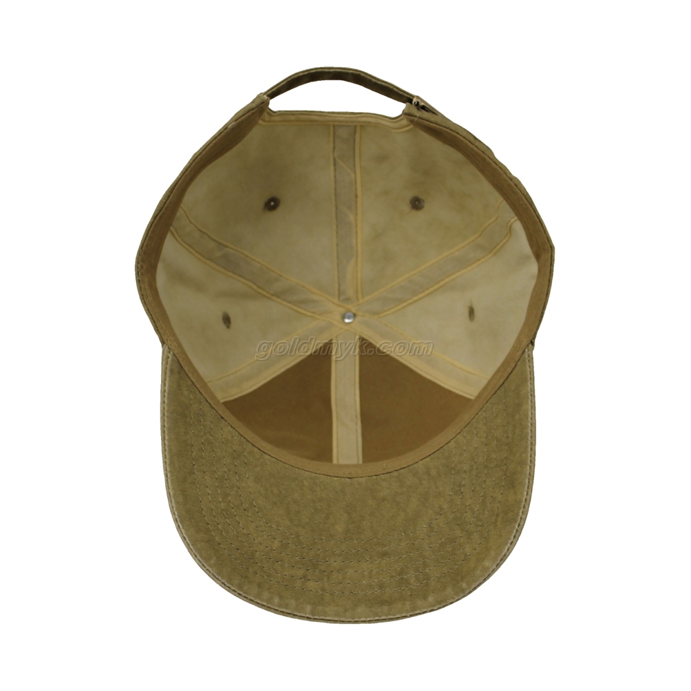 100% Cotton Fabric Baseball Cap Hand Washed Women And Men Acid Washed , Patch Embroidery, 6 Panel Cap