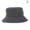 Dazzling 100% Polyester Black Flat Embroidery Street Style Custom Fabric Bucket Floppy Hat 