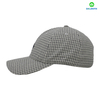 100% Polyester Flat Embroidery Checked Pattern Street Style Custom Fabric Cap Curved Brim 6-Panel Baseball Cap