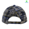 High Quality Cap with Checked Pattern Street Style Custom Fabric Cap Curved Brim 6-Panel Baseball Cap