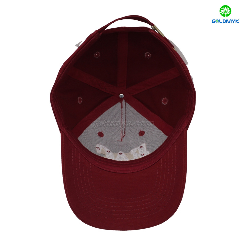 Red 5-Panel Embroidery Style Dad Hat Custom Fabric Cap Curved Brim Baseball Cap