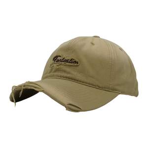 Vintage Stylish Flat Embroidery Washed Baseball Cap Dad Hat 6-panel Sports Caps For Man And Woven Can Custom Logo