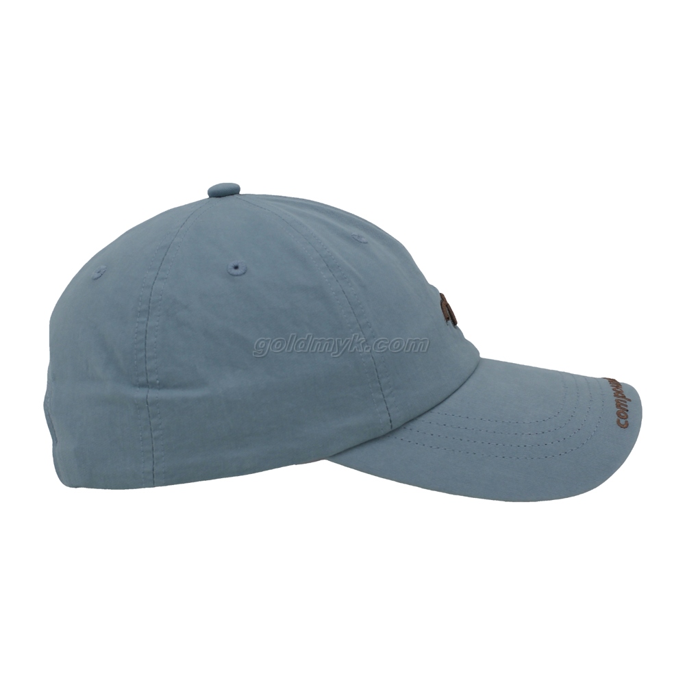 100% Washed Cotton Baseball Cap Rope of Women And Men Custom Embroidery Silk Printed 6 Panel Cap Metal Buckle Closure