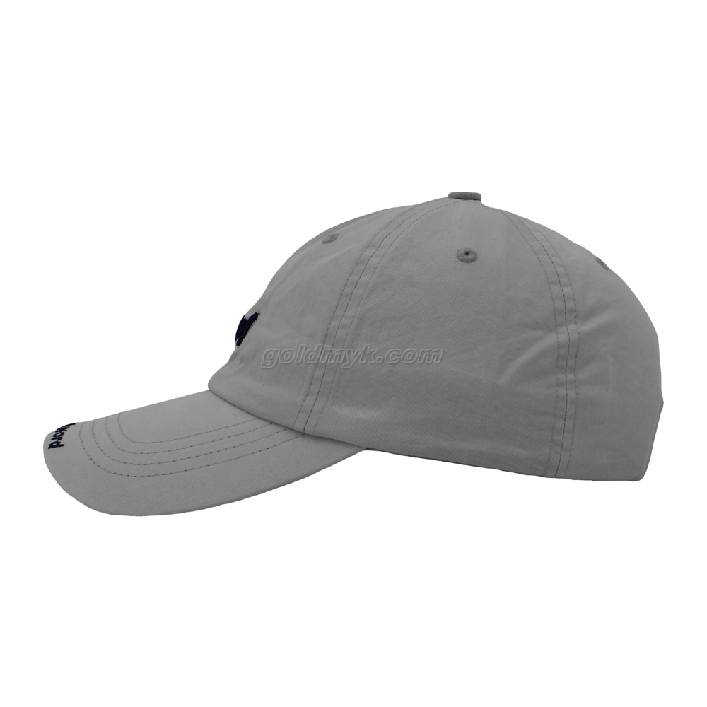 100% Washed Cotton Baseball Cap Rope of Women And Men Custom Embroidery Silk Printed 6 Panel Cap Metal Buckle Closure