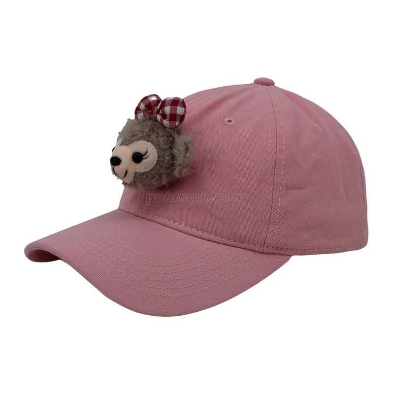 Popular And Hot Sale Soft Cotton Fabric Baseball Cap And Hat with Monkey Stuffed Toy Decoration 