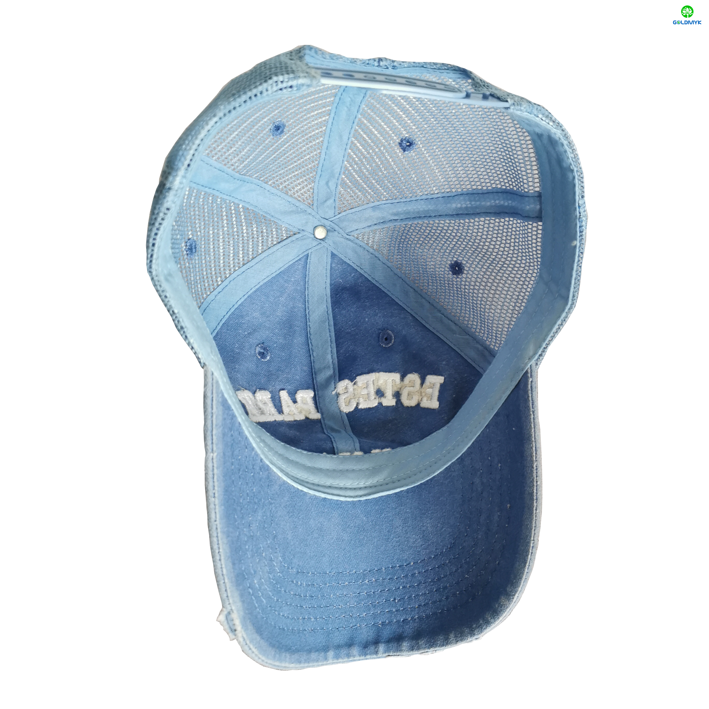 3D Embroidery Pigment Washed Mesh Cap With Distressed Visor