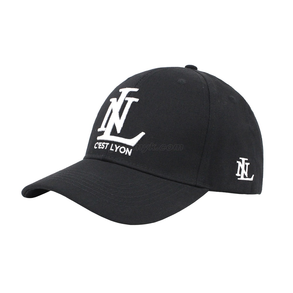 Custom Black Baseball Cap 100% Cotton Twill Fabric Baseball Hat with 3D Embroidery Logo Can Embroidery Of Women And Men