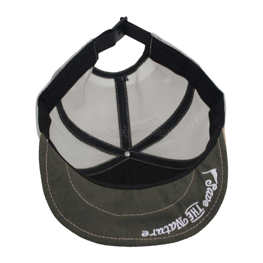 Custom Flat Bill Light Weight Fabric Mesh Cap And Hat with Custom Felt Embroidery