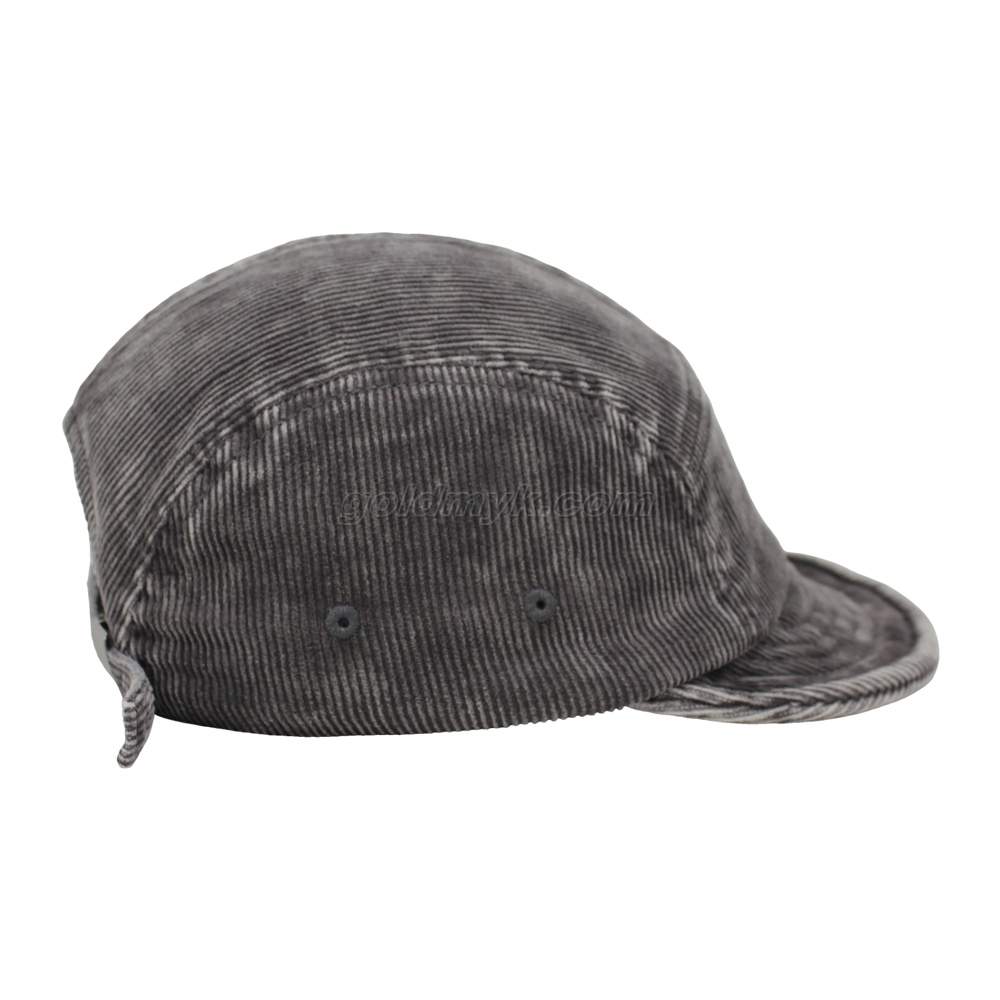 Custom Wholesale Washed Cotton Corduroy Fabric Flat Bill Five Panels Cap And Hat with Good Price