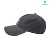 Distressed Washed Cotton Cap with Letter Embroidery & Metal Rivets