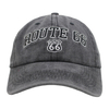Custom Hot Sale Pigment Washed Cotton Fabric Route 66 Baseball Cap And Hat with Embroidery