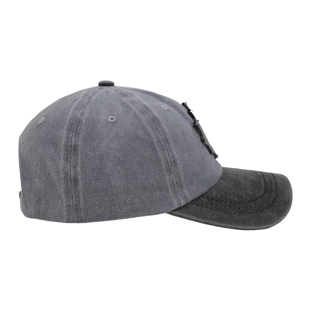 Good Sale Pigment Washed Cotton Fabric Six Panels Canada Baseball Cap And Hat with Embroidery Patch