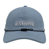 Light Blue Washed Denim Baseball Cap with Embroidered Logo & Adjustable Drawstring