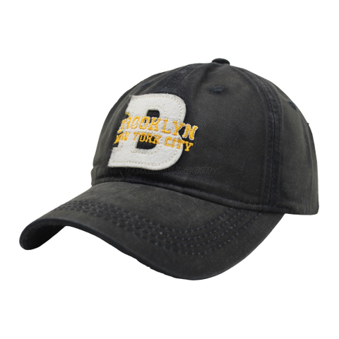 Vintage Stylish Washed Baseball Cap Dad Hat 6-panel Sports Caps For Man And Woven Can Custom Logo