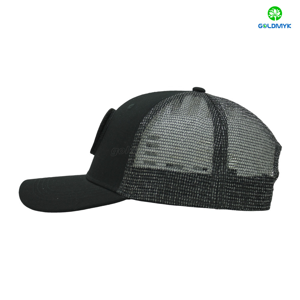 Trucker Hat with Hook & Loop Patch Panel, DIY Customizable Mesh Back Cap