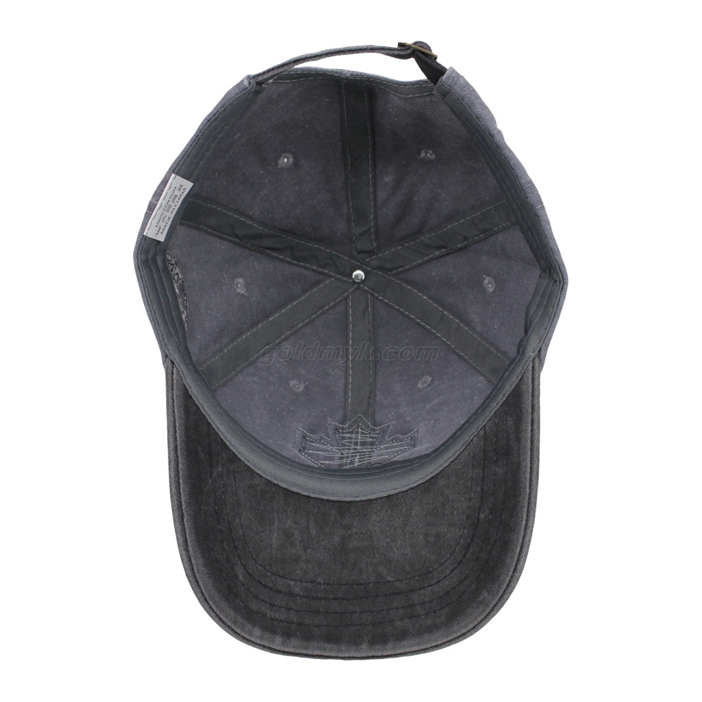 Good Sale Pigment Washed Cotton Fabric Six Panels Canada Baseball Cap And Hat with Embroidery Patch