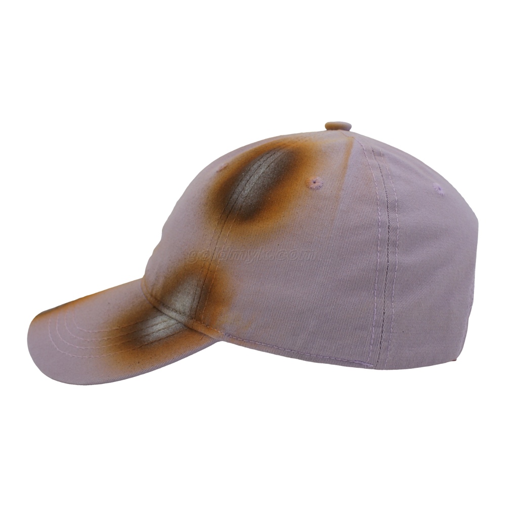 Antique Purple Gradient Spray Stone Wash Distressed Cotton Dad Hat Custom Logo Dirty Spray Dye Vintage Soft Unstructured Curved Brim Baseball Cap For Wholesale
