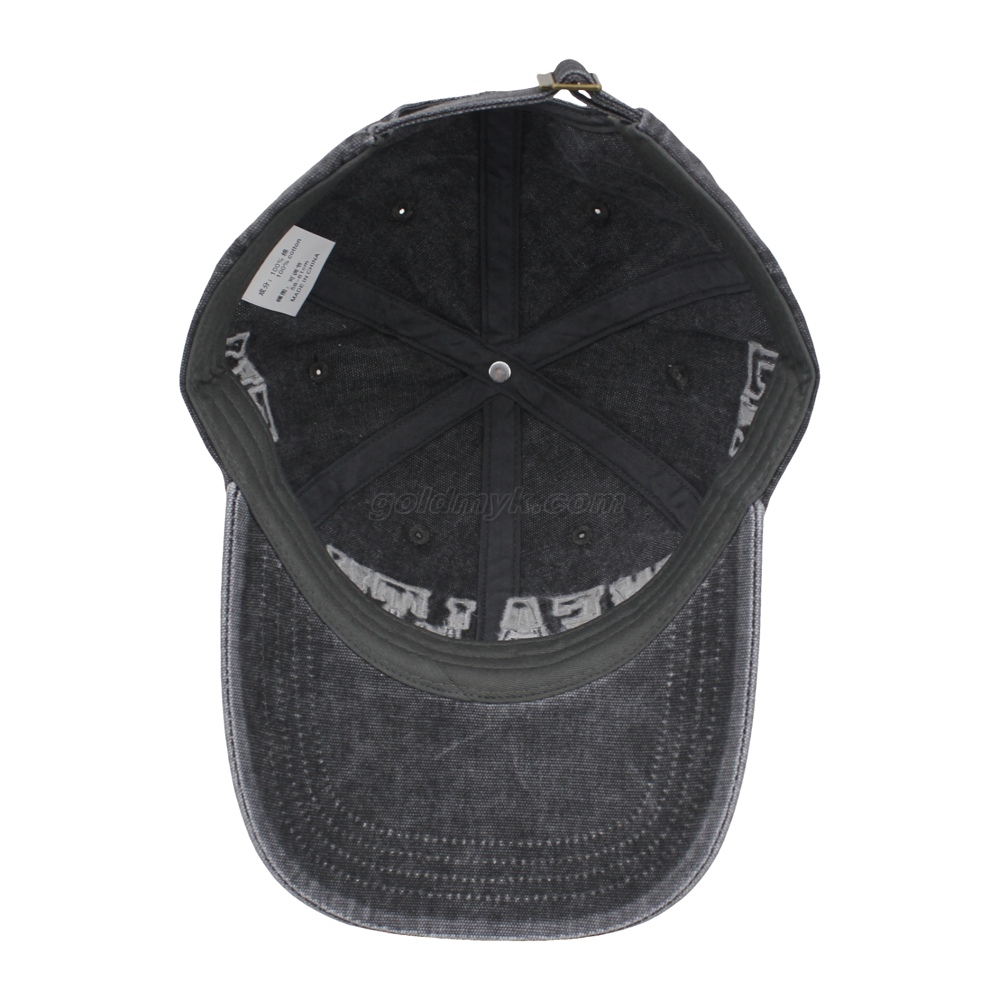 Wholesale Unstructured Six Panels Washed Cotton Canvas Baseball Cap And Hat with Flat Embroidery
