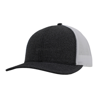 Hot Sale Custom Heather Grey Front White Mesh Back Trucker Cap Curved Brim Baseball Hat
