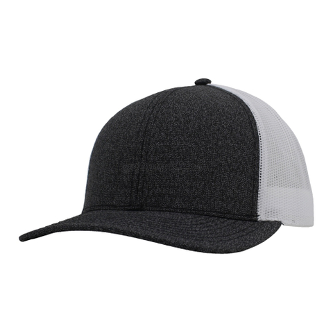 Hot Sale Custom Heather Grey Front White Mesh Back Trucker Cap Curved Brim Baseball Hat