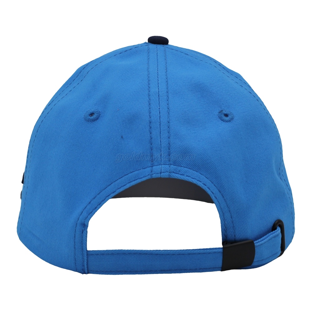 Factory Custom Logo Two Tone Blue Navy Baseball Hat Built In NFC Chip Square Raised Patch Front Embroidery Sports Caps For Men