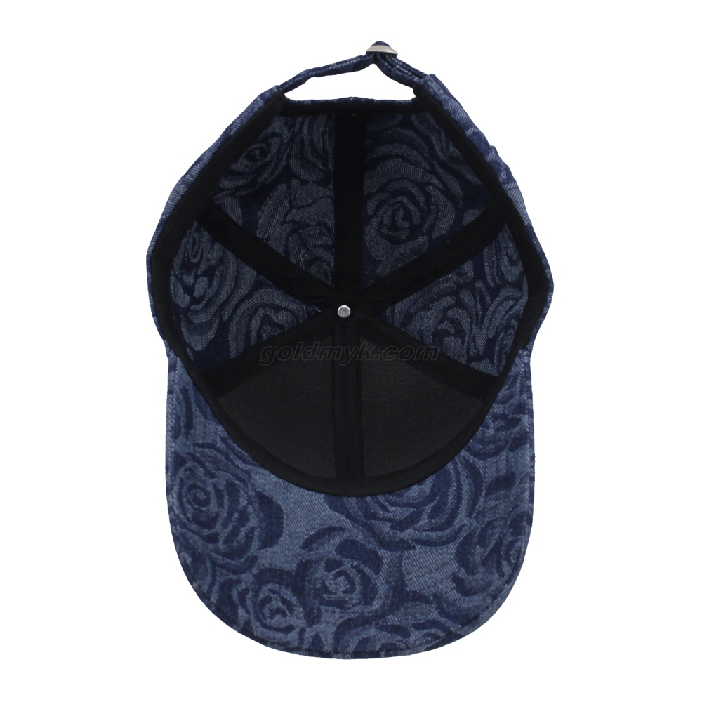Fashion And Custom Denim Fabric Six Panels Baseball Cap And Hat
