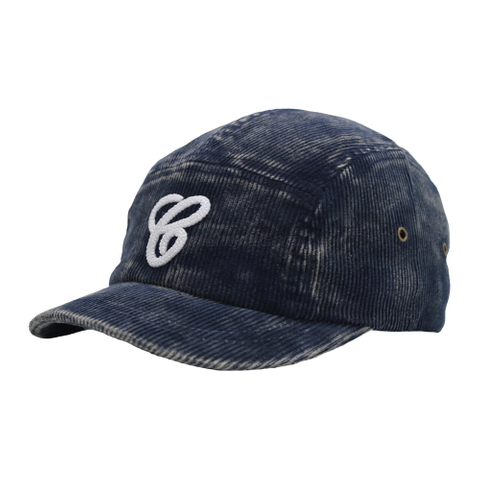 Custom Washed Corduroy 5 Panel Camper Hat Embroidery Logo Vintage Cap