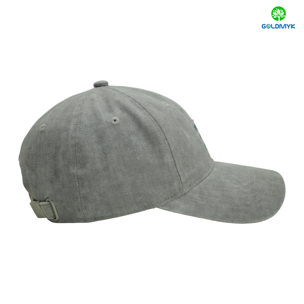 Light Grey 6 Panel Embroidered Baseball Cap