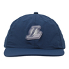 Navy Lightweight Nylon Baseball Cap Custom 3D PVC Rubber Basketball Logo Patch Curved Brim Sports Dad Hat