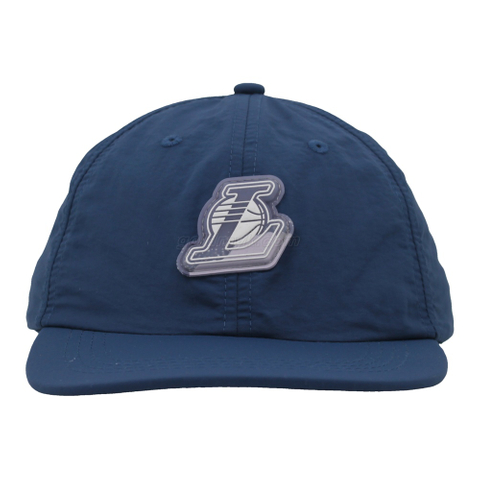 Navy Lightweight Nylon Baseball Cap Custom 3D PVC Rubber Basketball Logo Patch Curved Brim Sports Dad Hat