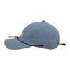 Light Blue Washed Denim Baseball Cap with Embroidered Logo & Adjustable Drawstring